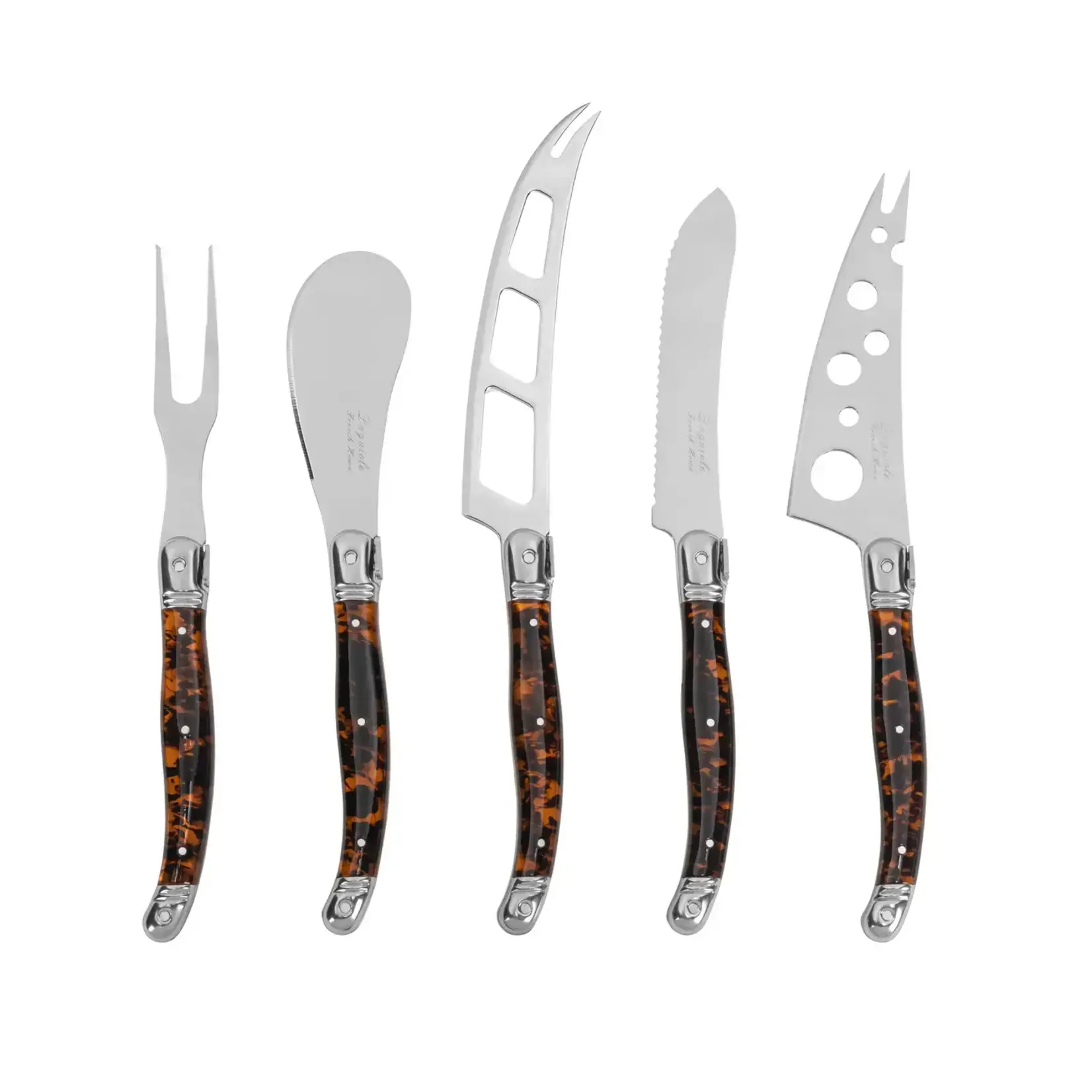 French Home Laguiole 5 Piece Cheese Set, Tortoise