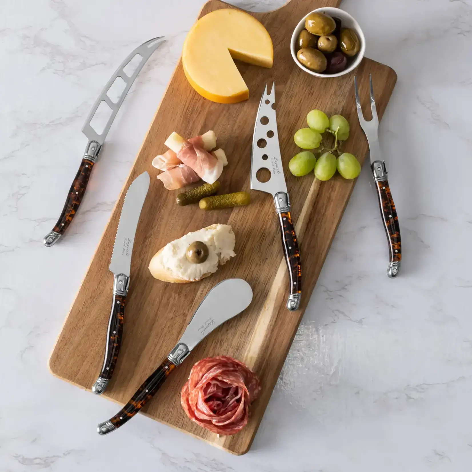 French Home Laguiole 5 Piece Cheese Set, Tortoise