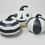 Halloween Light Up Pumpkins S/3 Black and White