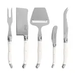 French Home 5-Piece Laguiole Cheese Knife & Slicer Set Faux Ivory Handle