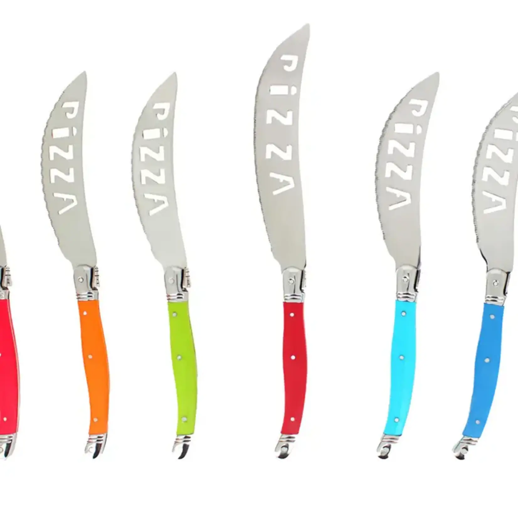 French Home 7 Piece Laguiole Pizza Knife Set, Rainbow Colors