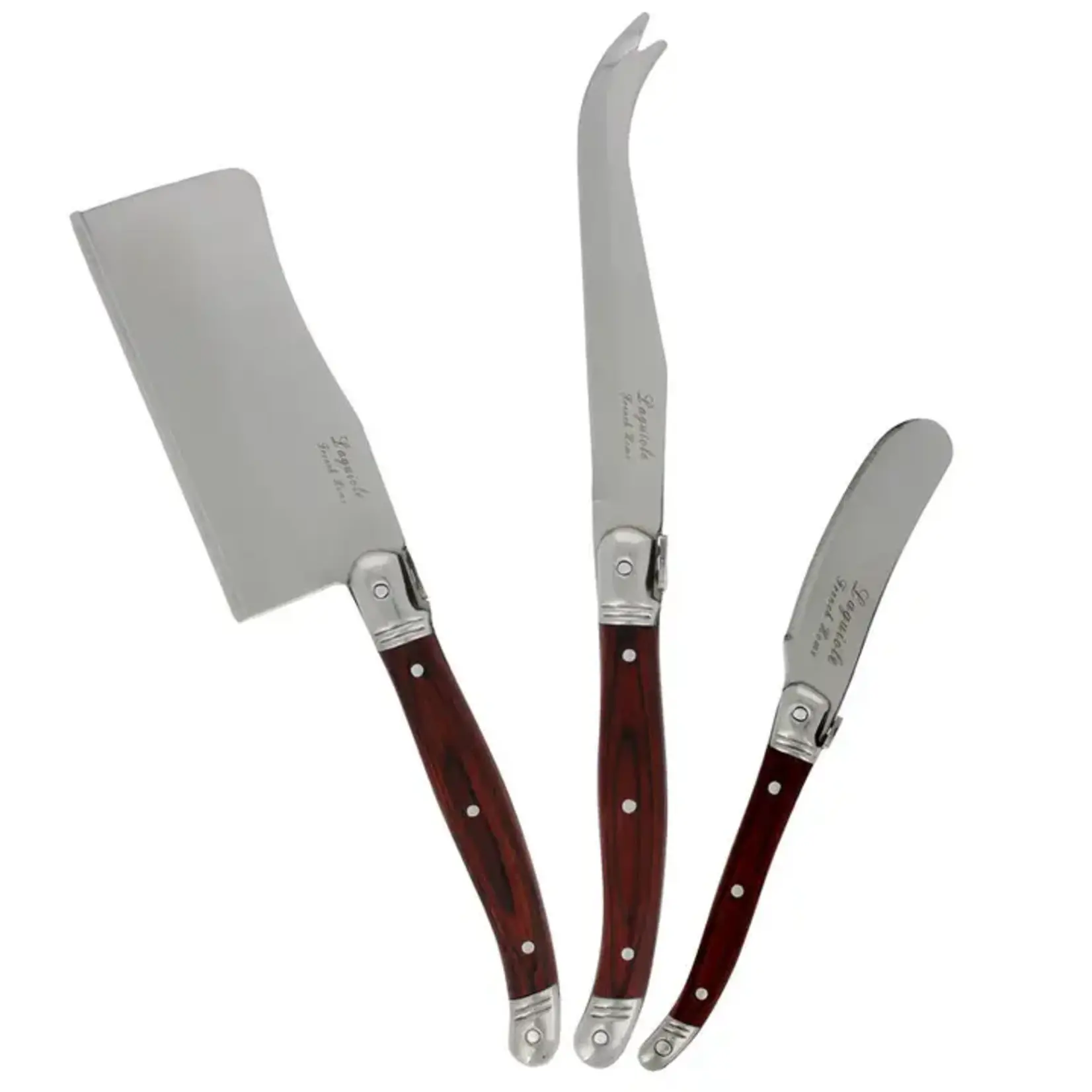 French Home Laguiole Cheese Knife Set, 3 Piece, Pakkawood