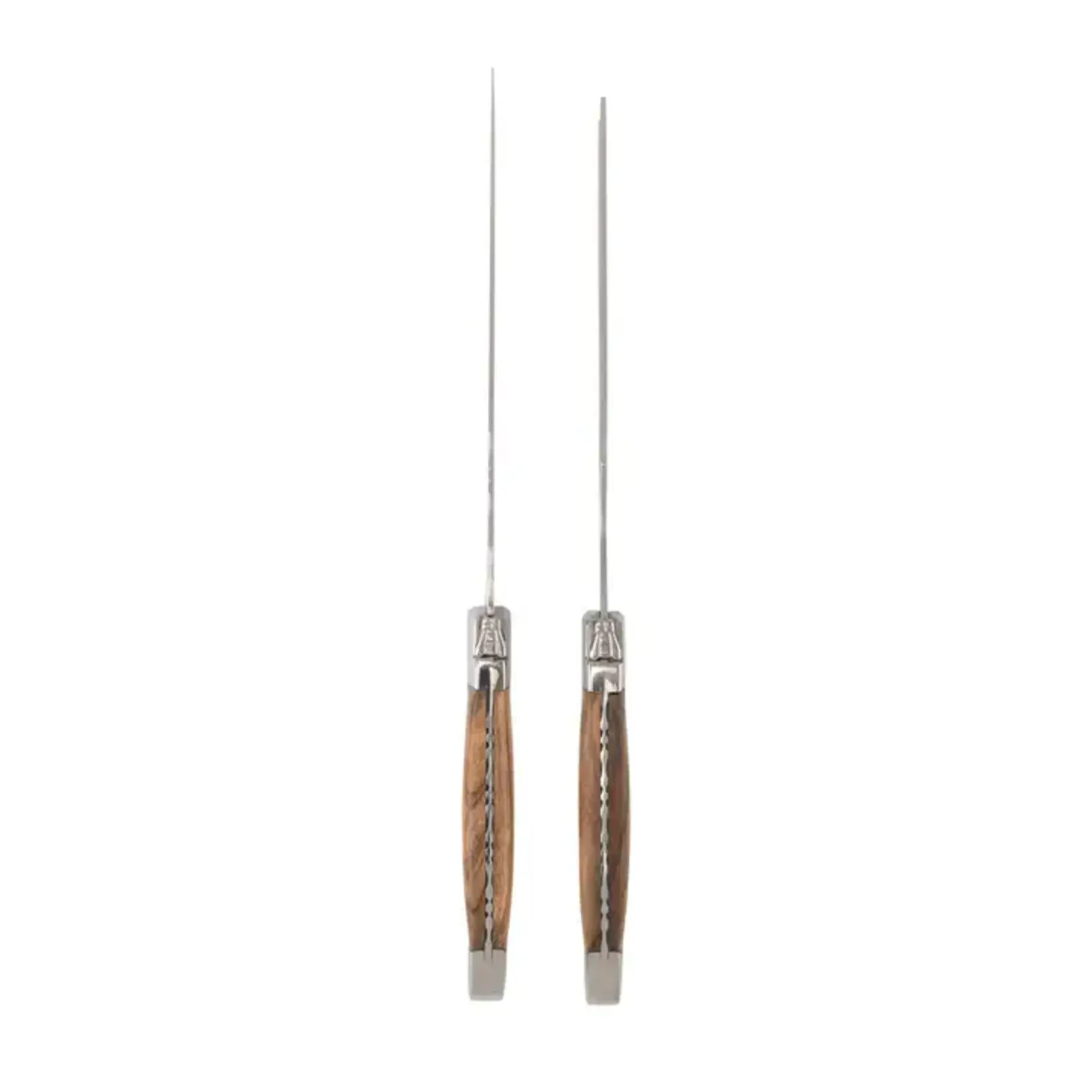 French Home Laguiole Olivewood Carving Knife and Fork Set