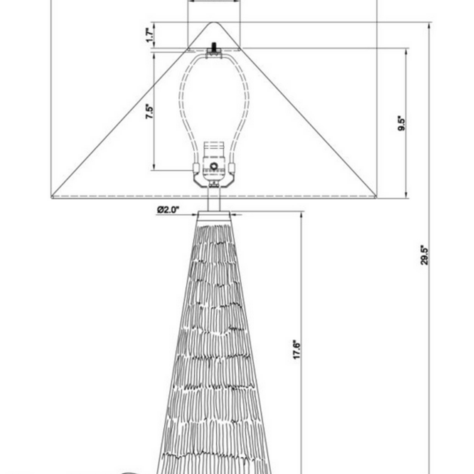 Mavis Table Lamp. 29.5″H