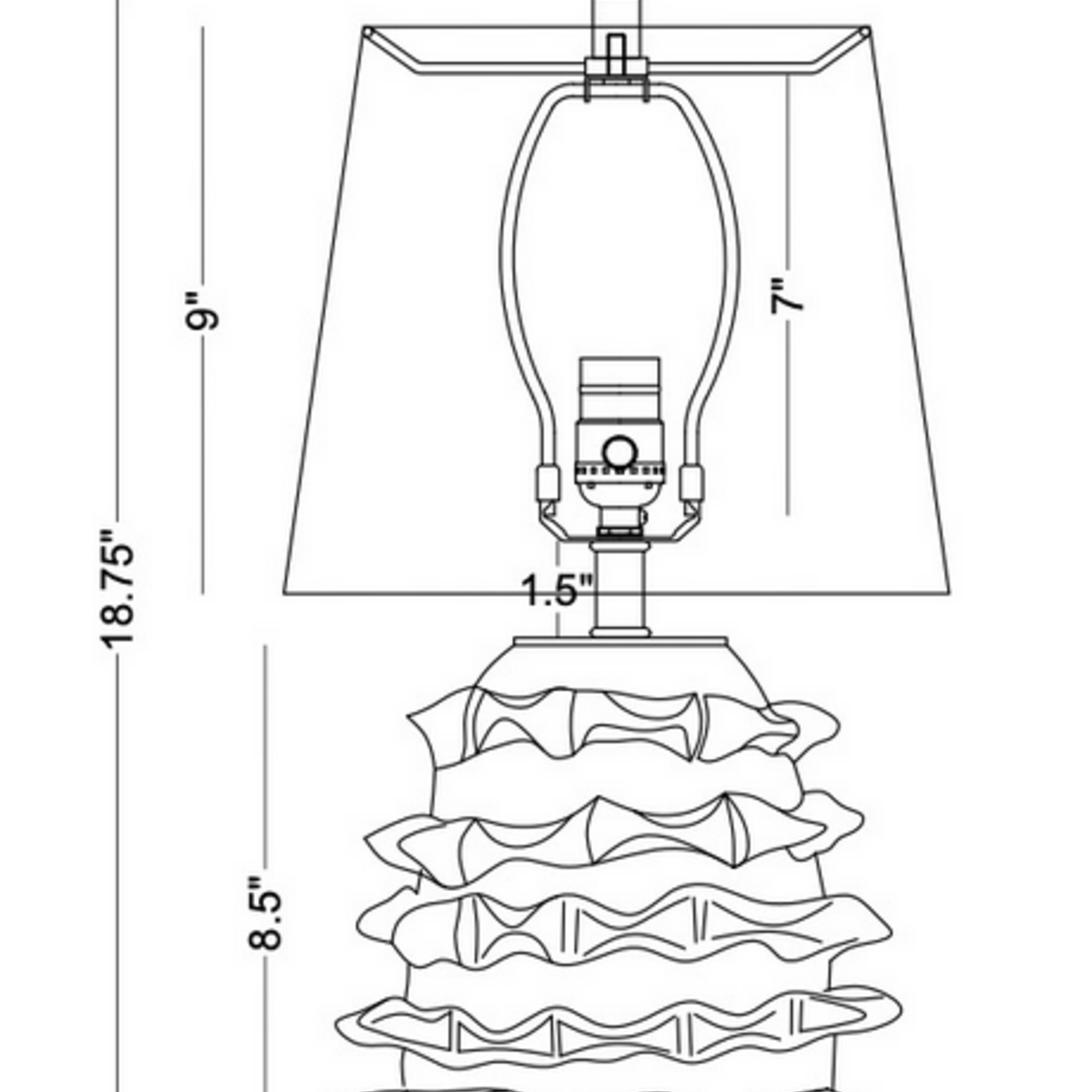 Booth Frosted Glass Table Lamp 18.75″H