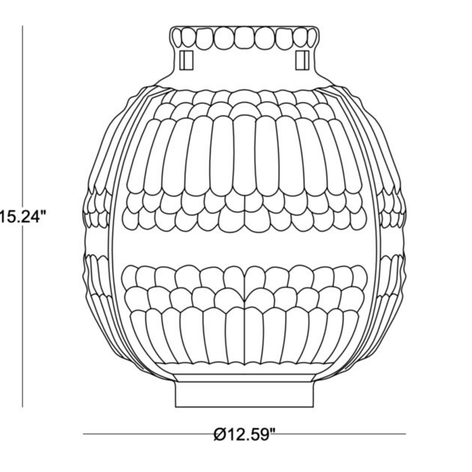 Kate Ceramic Vase 15.25″H x 13.75″ø