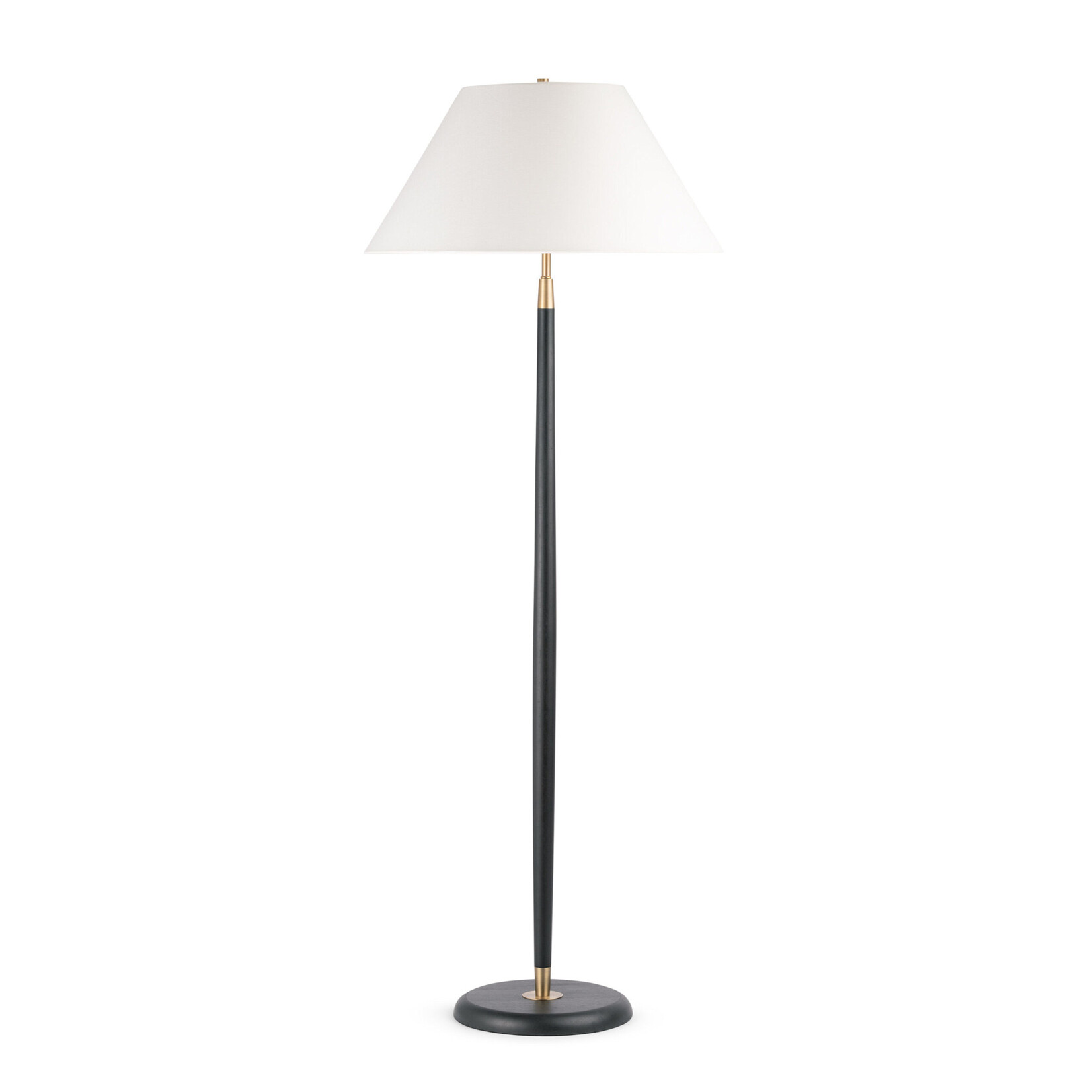 Salem Floor Lamp Wood/Blk stain/ Brass 62.5″H