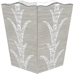Marye-Kelley Grey plant wastepaper basket scalloped top