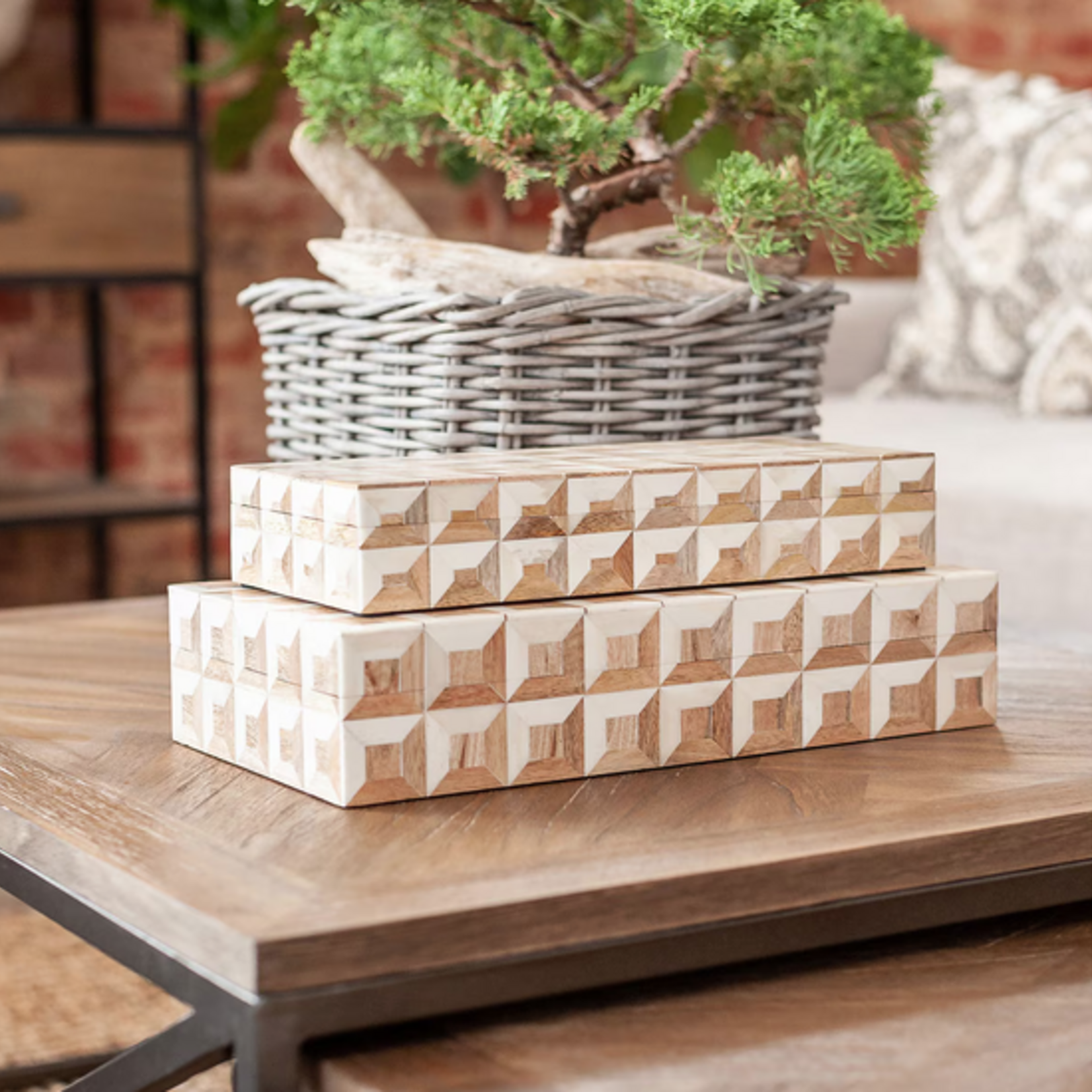 Naima Decorative Box White - Set of 2