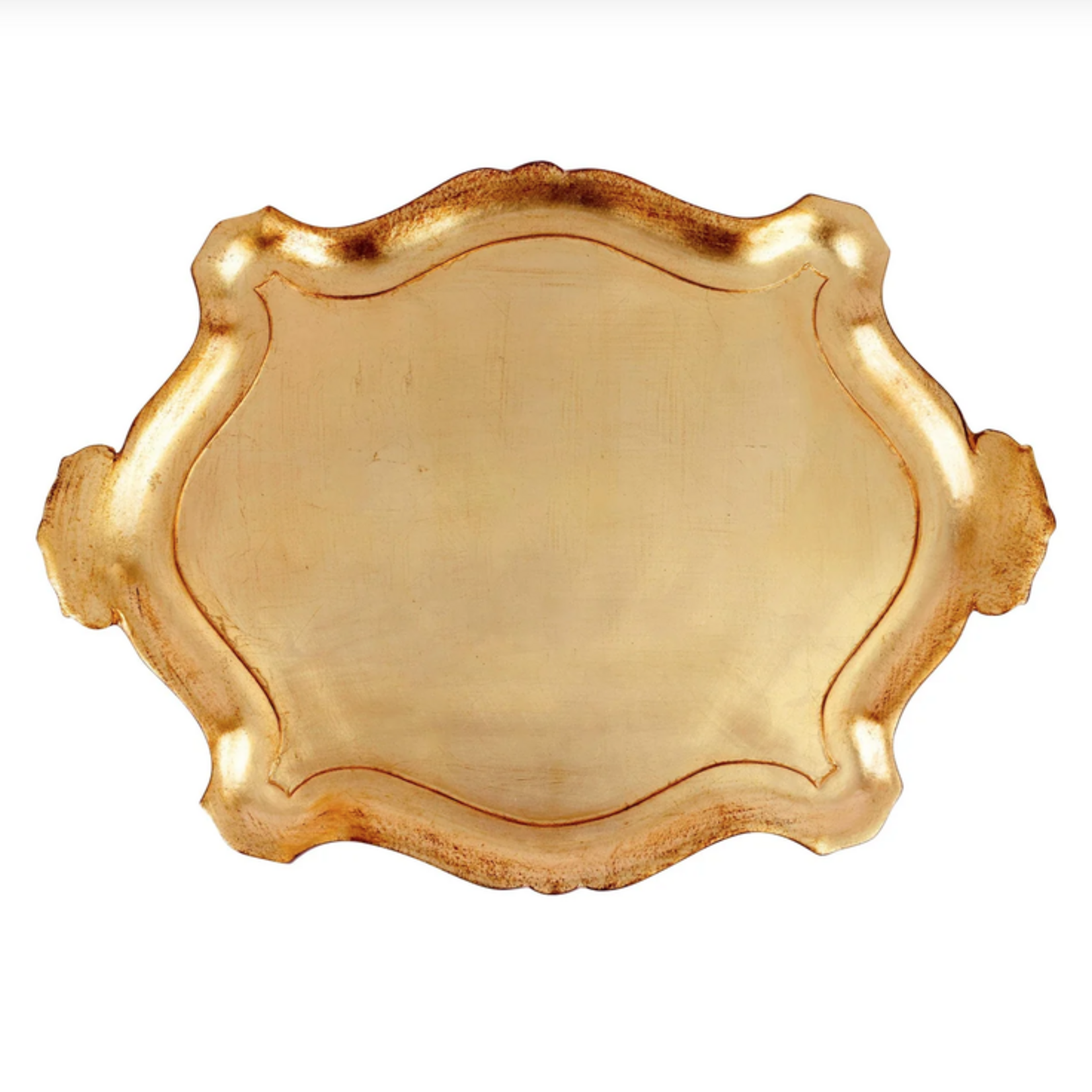 Florentine Wooden Gold XL Oblong Tray