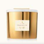 Frasier Fir Gilded Poured Candle, 3-wick Gold