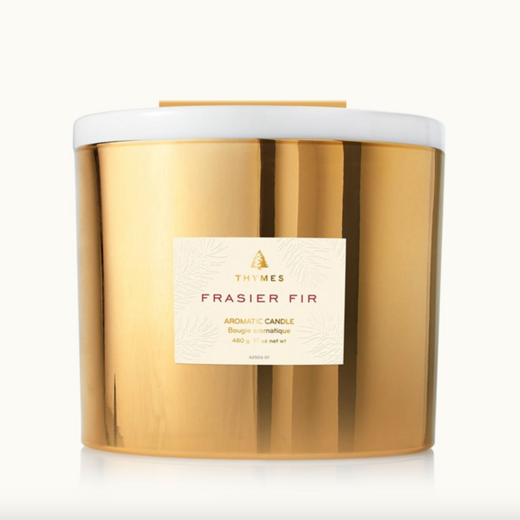 Frasier Fir Gilded Poured Candle, 3-wick Gold