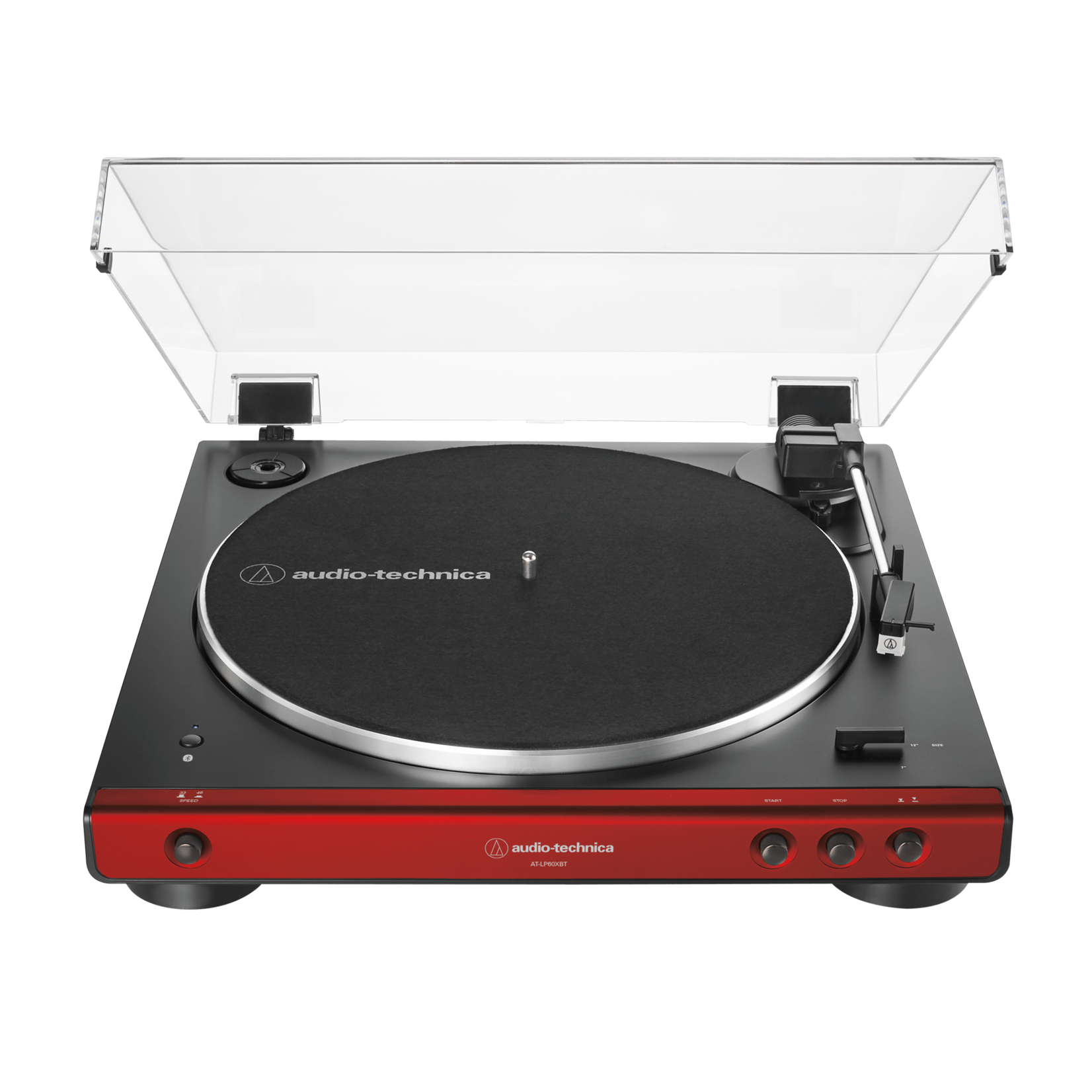 Fully Automatic Wireless Belt-Drive Bluetooth Turntable - Red