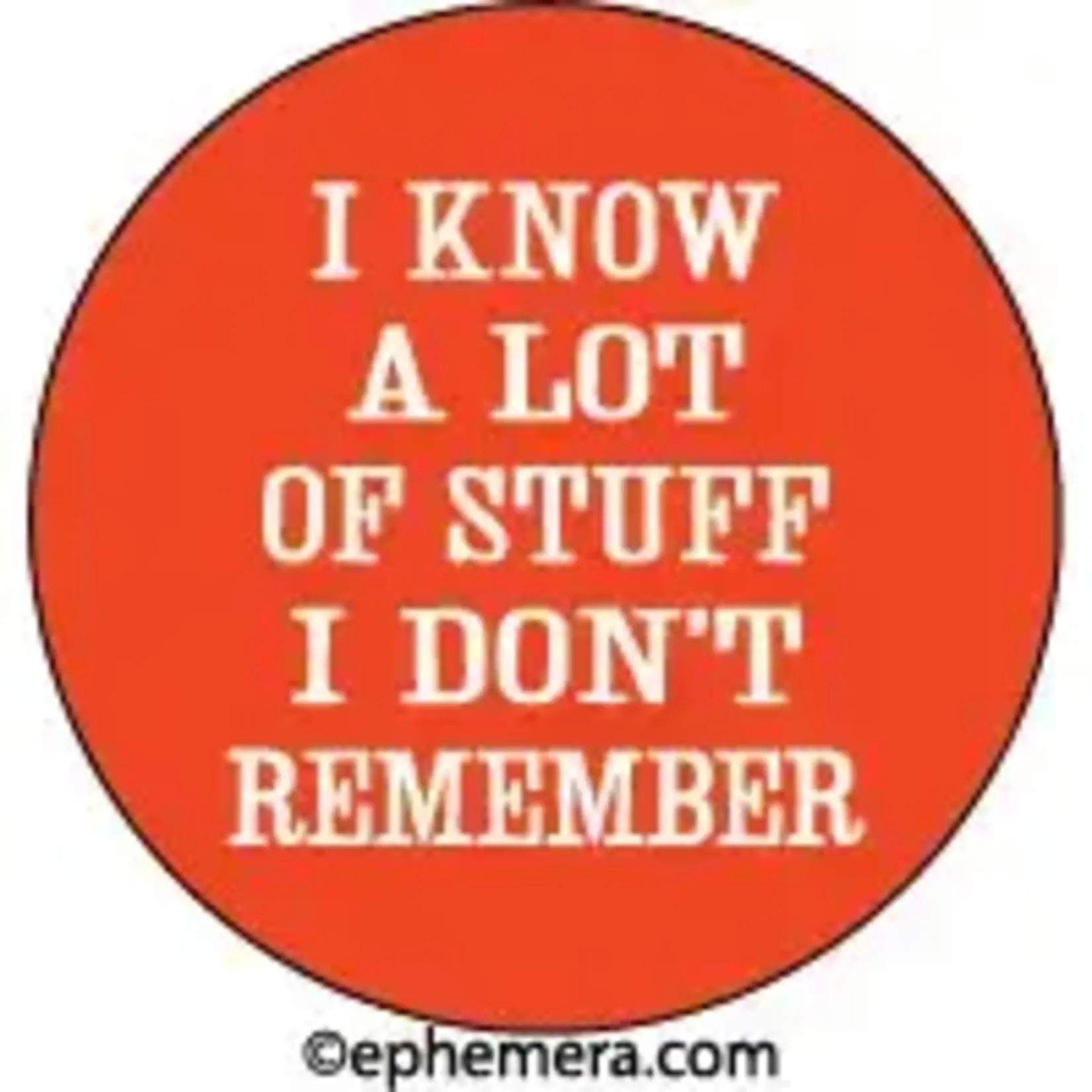 Button - I Know A Lot Of Stuff I Don't Remember