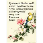 Magnet - I Just Want To Live in A World Where I Don't Have To Say, "What The Fuck Is Wrong With You People" Every Time I Leave The House.