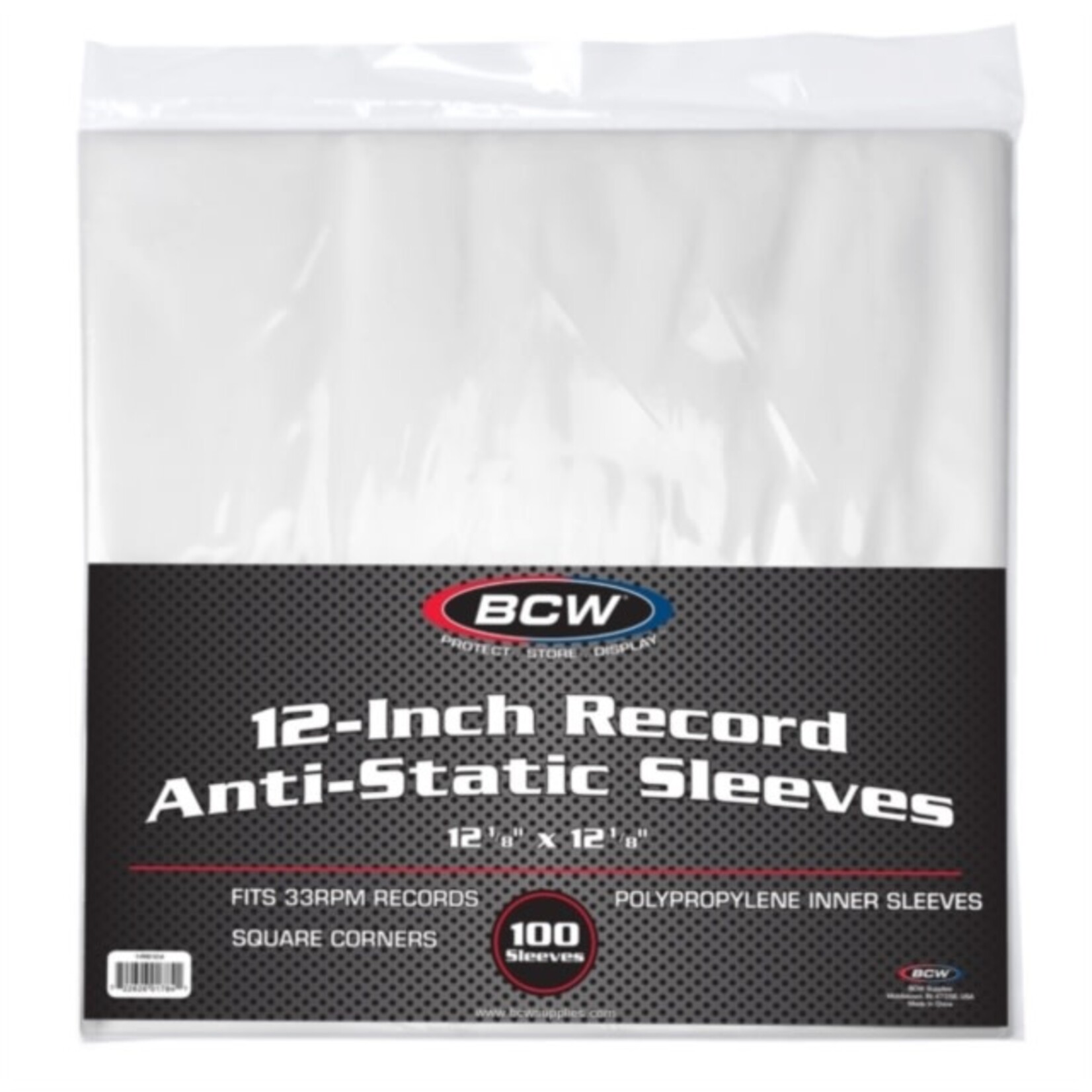 12" Anti-Static Inner Record Sleeves - 100 Pack