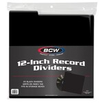 12" Black Record Dividers - 25 Pack