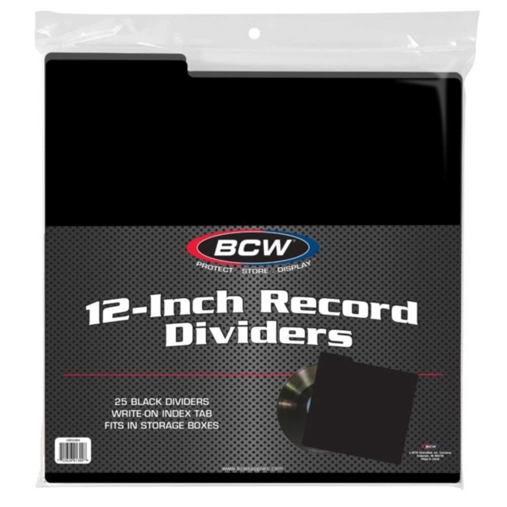 12" Black Record Dividers - 25 Pack