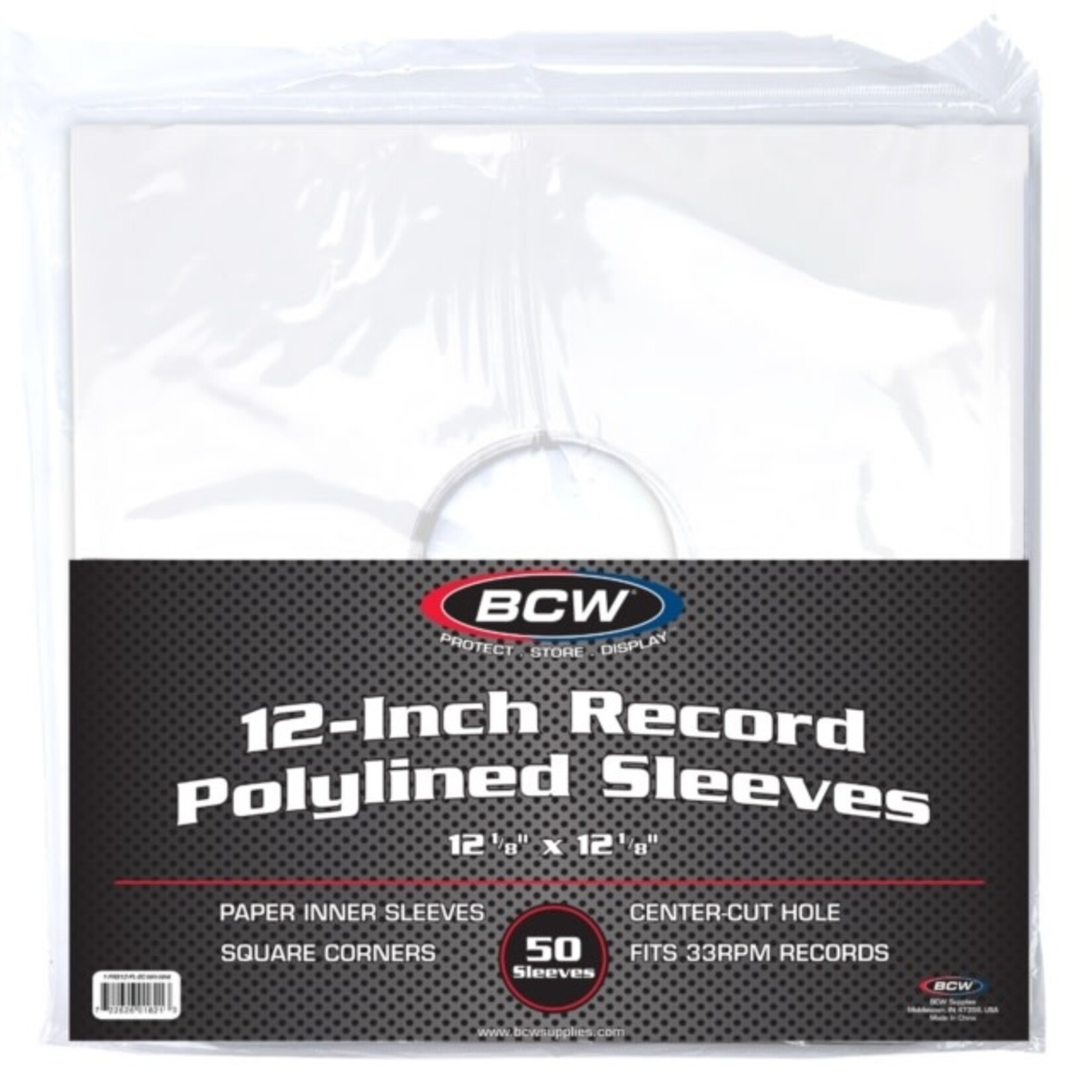 12" Polylined Inner Record Sleeves - 50 Pack