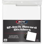 12" White Record Dividers - 25 Pack