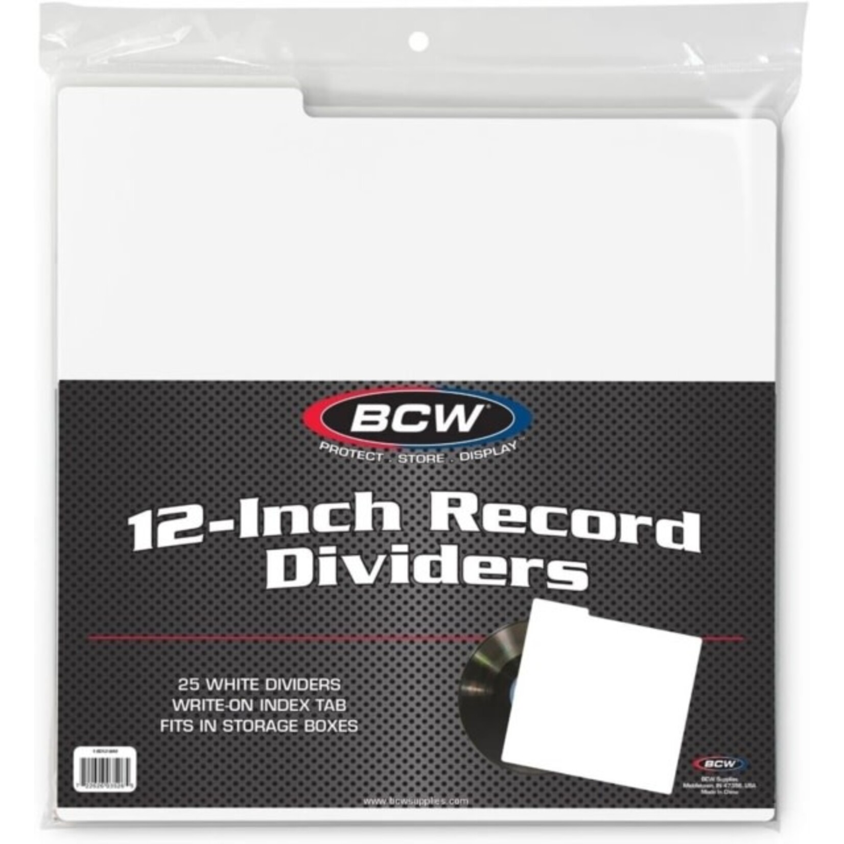 12" White Record Dividers - 25 Pack