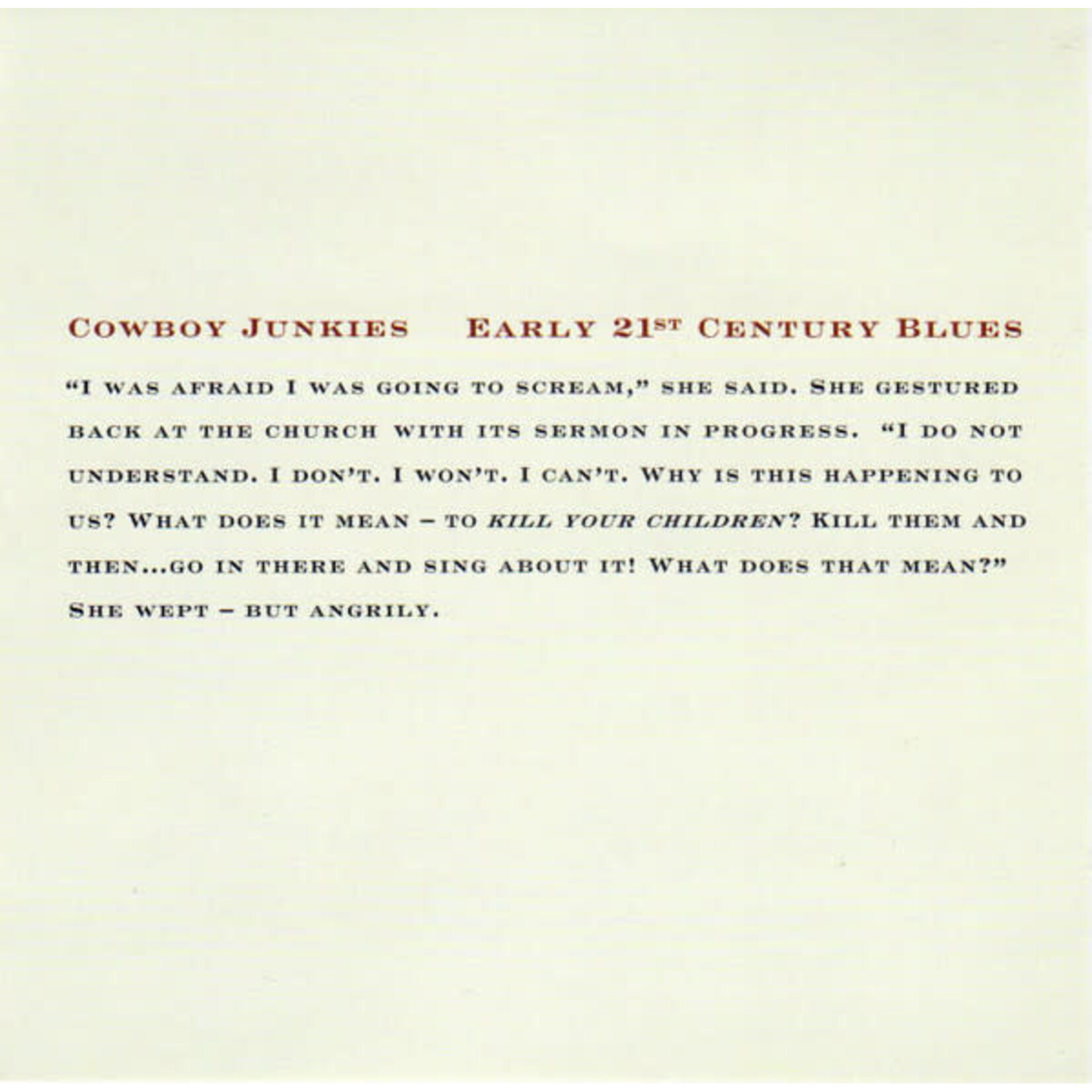 Cowboy Junkies - Early 21st Century Blues [USED CD]