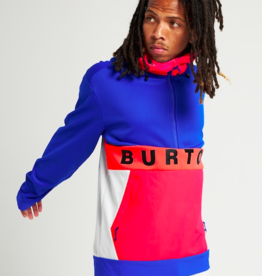 BURTON Burton Men's Crown Weatherproof Performance Pullover Fleece Cobalt Blue/Potent Pink/Lunar Gray
