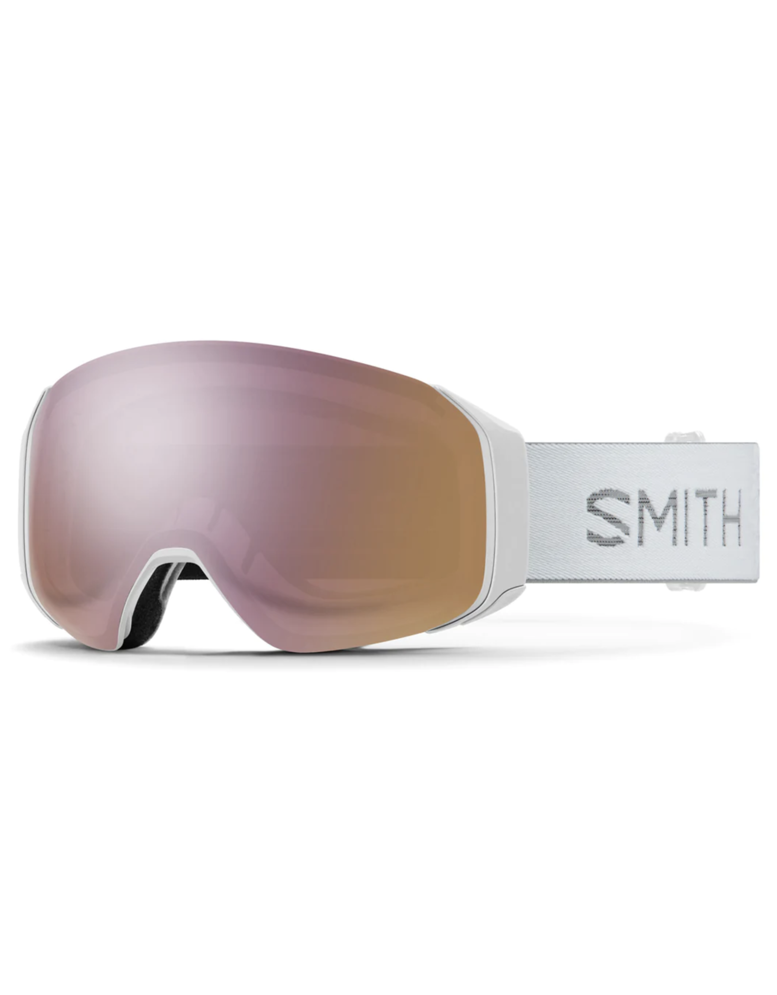 SMITH Smith 4D MAG S White Chunky Knit Low Bridge Fit Goggles+ChromaPop Everyday Rose Gold Mirror/ChromaPop Storm Rose Flash Lens 2023