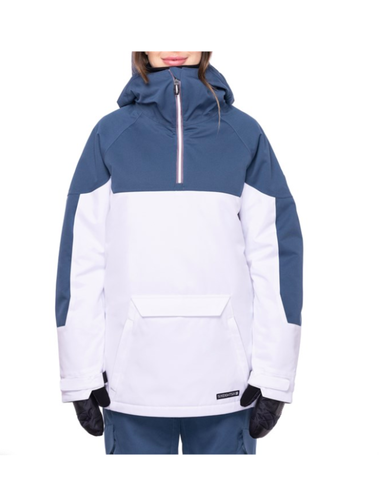 686 Women's Upton Insulated Anorak Jacket White Colourblock 2023