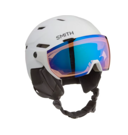 SMITH Smith Survey MIPS Helmet Matte White Helmet with Photochromic Rose Flash Lens Goggles 2024