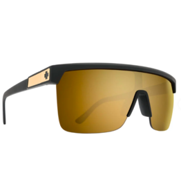 SPY OPTICS Spy Flynn 5050 25 Anniversary Matte Black Gold Sunglasses with Happy Bronze Gold Mirror Lens