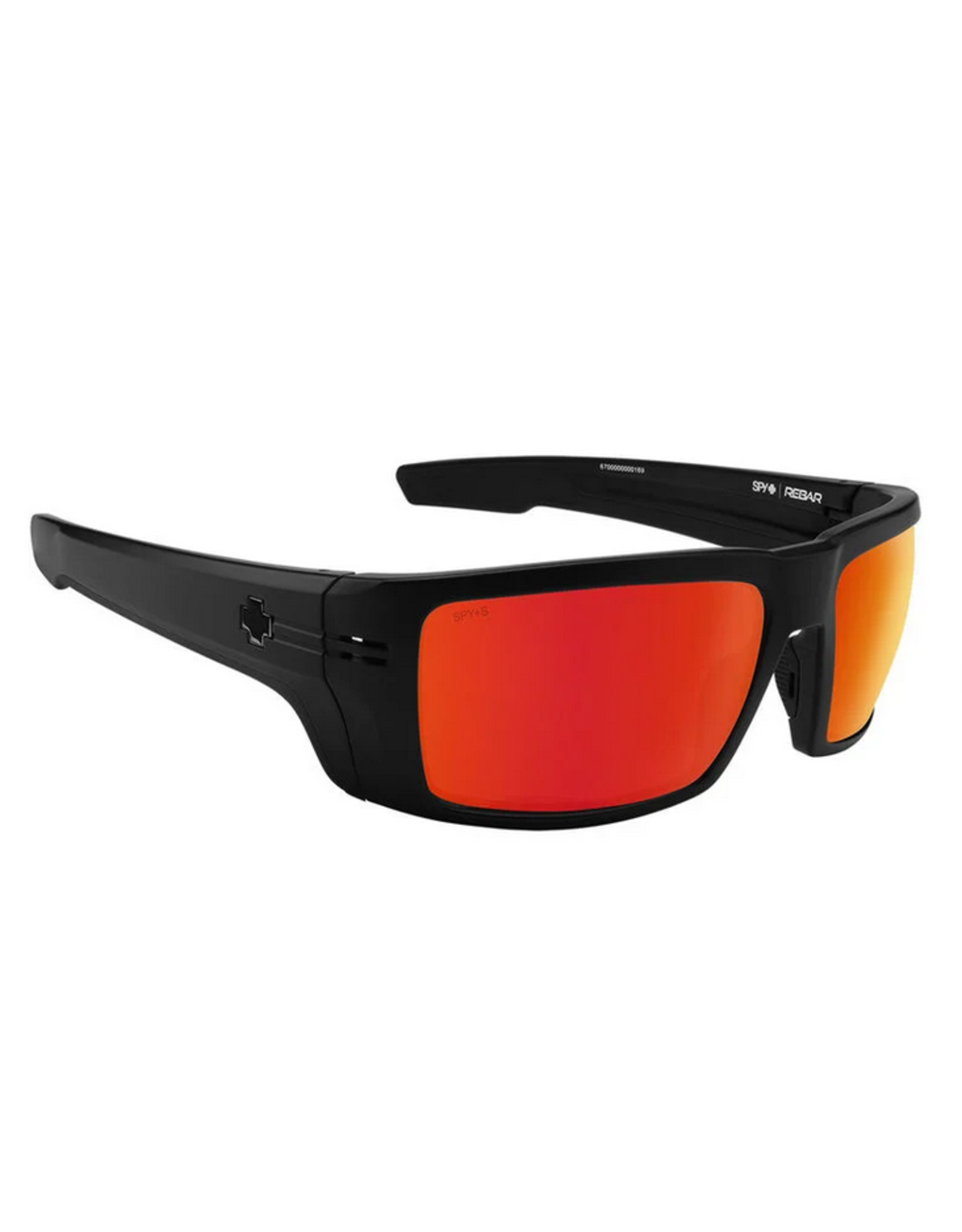 Spy Rebar ANSI RX Matte Black Sunglasses with Happy Bronze Red Mirror Lens
