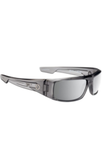 Spy Logan Clear Smoke Sunglasses with Happy Gray Green Silver Mirror Lens