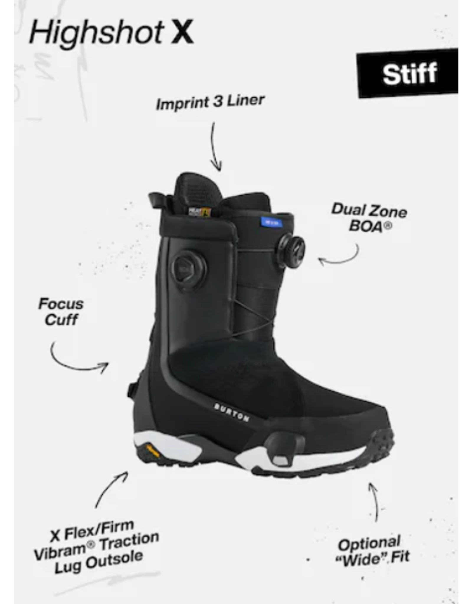 BURTON Burton Men's Highshot X Step On Wide Boots Black 2026