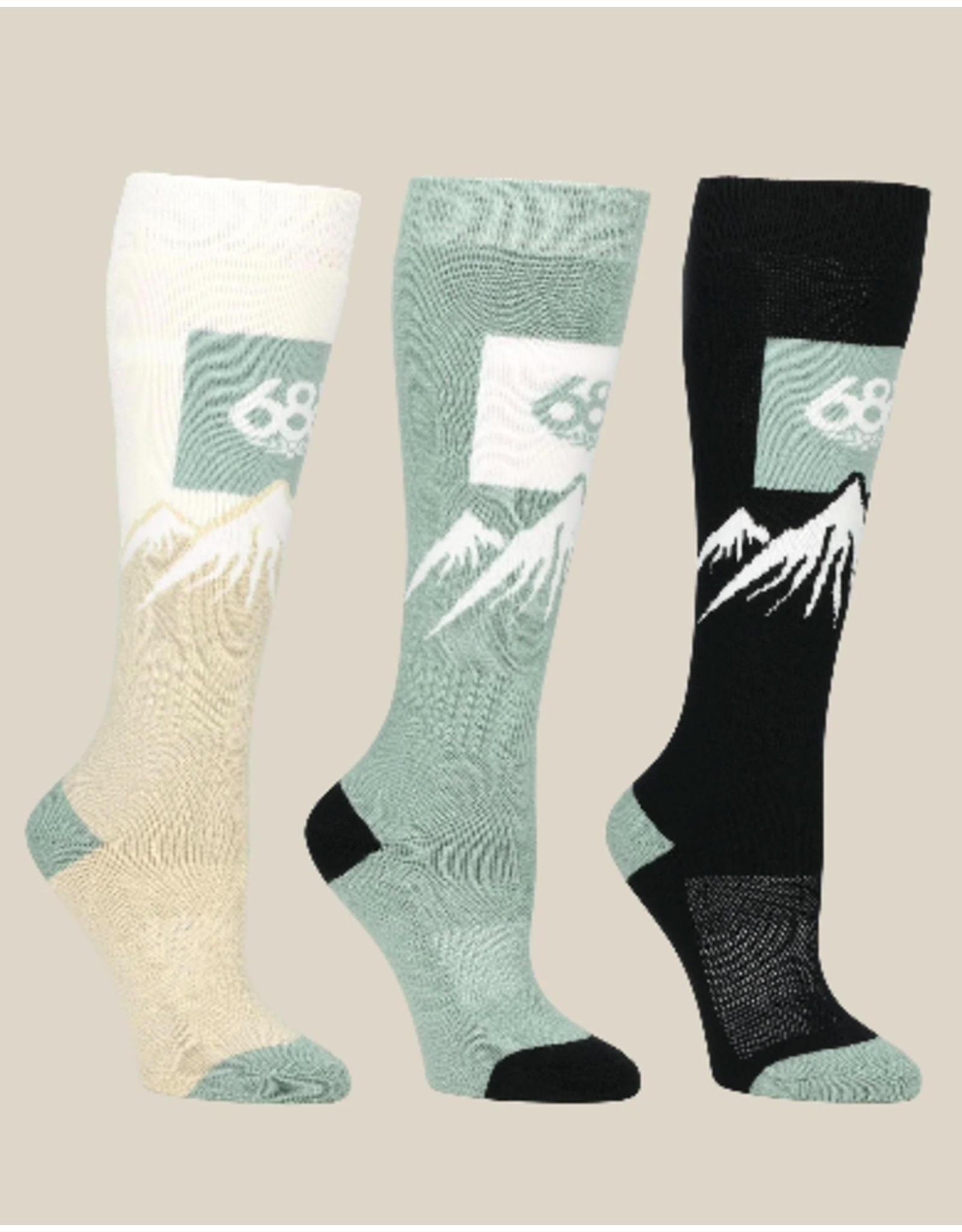 686 Women's Snow Caps Socks 3 Pack Multi 2026