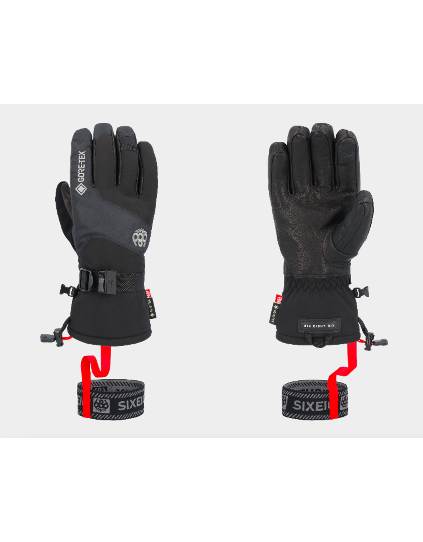 686 Men's Gore-Tex Leather Linear Gloves Black 2026