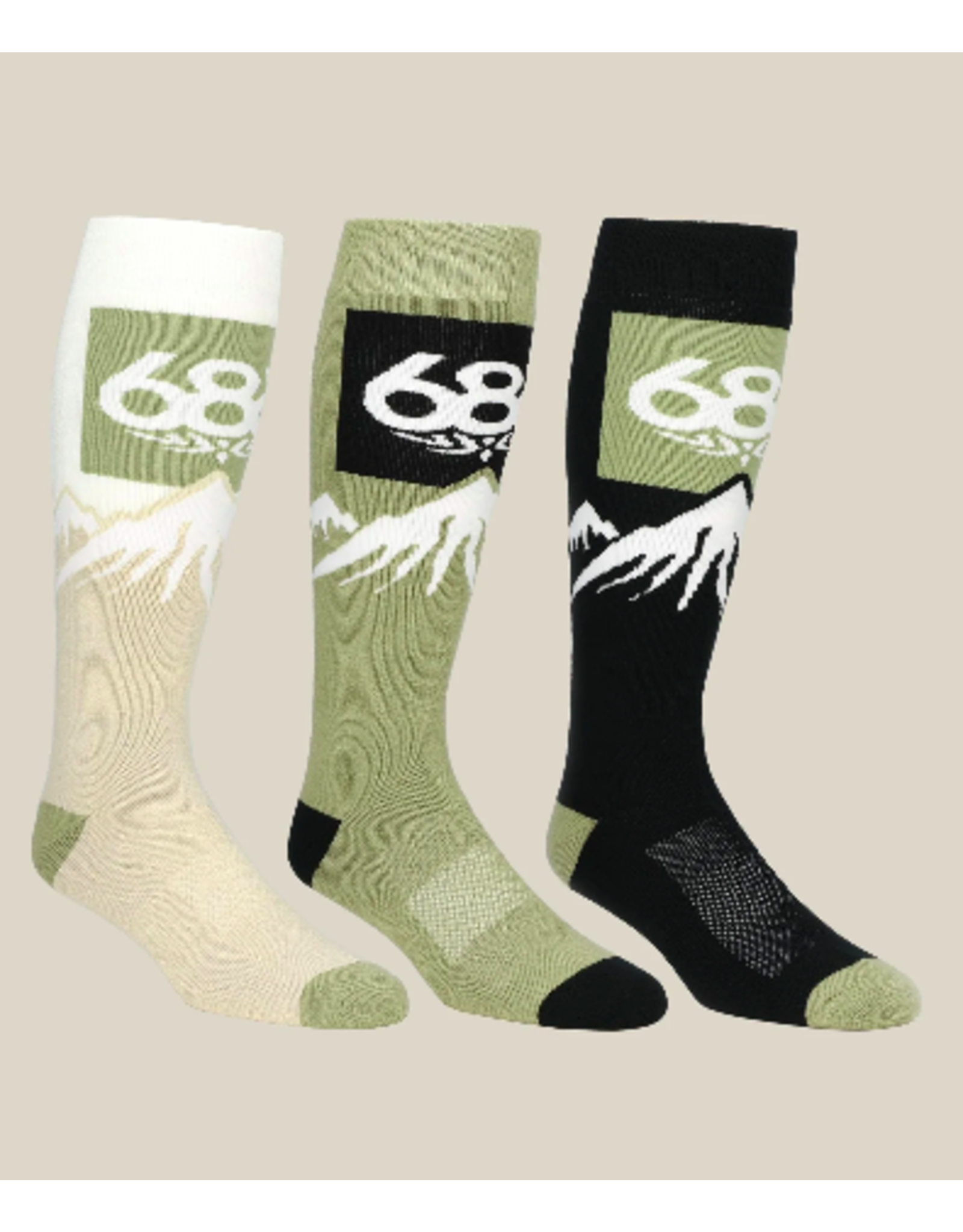 686 Men's Snow Caps Socks 3 Pack Multi 2026