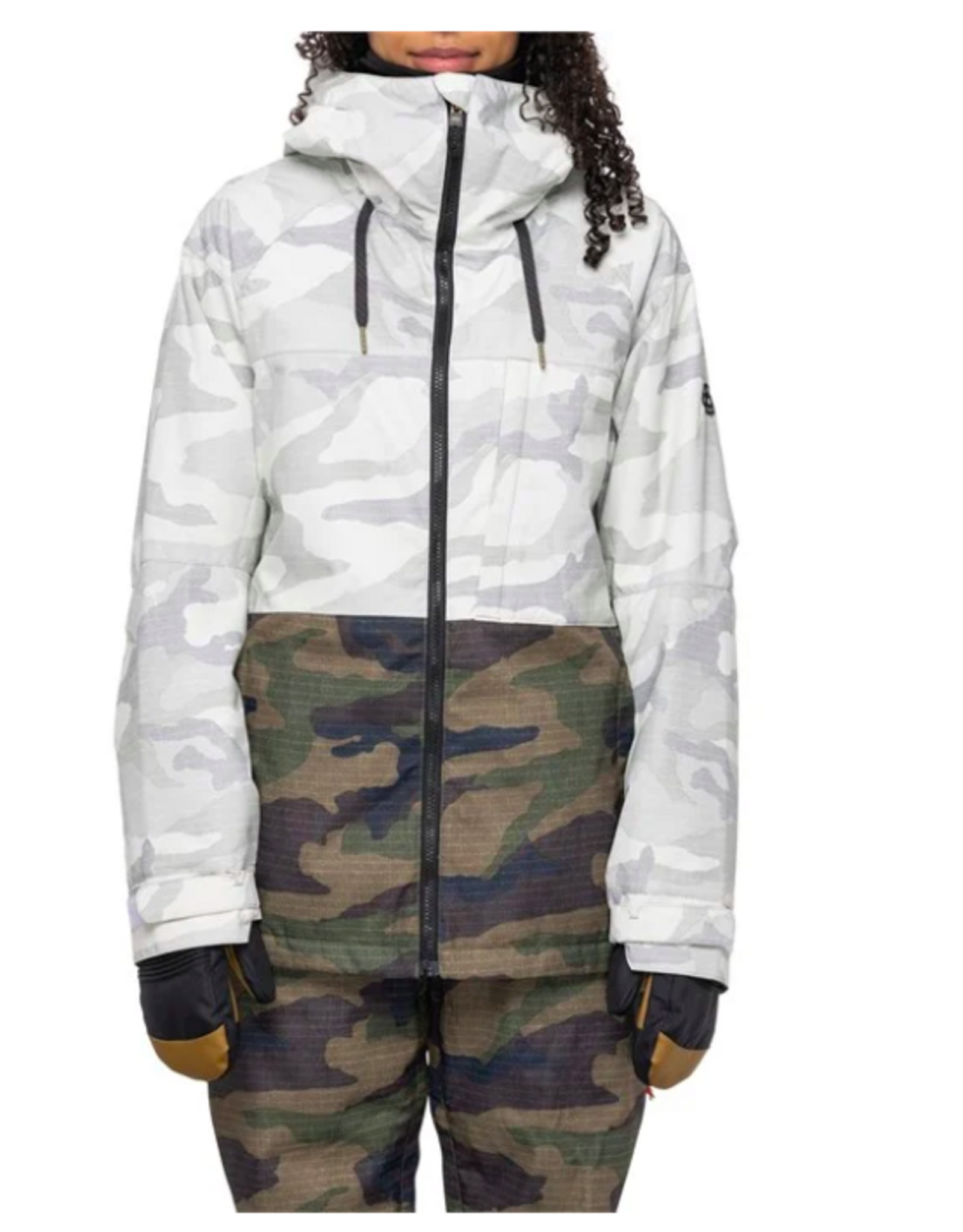 686 Women's Athena Insulated Jacket White Camo Colorblock