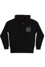Santa Cruz Men's Flame Ringed Dot Zip Hoody Black