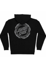 Santa Cruz Men's Flame Ringed Dot Zip Hoody Black
