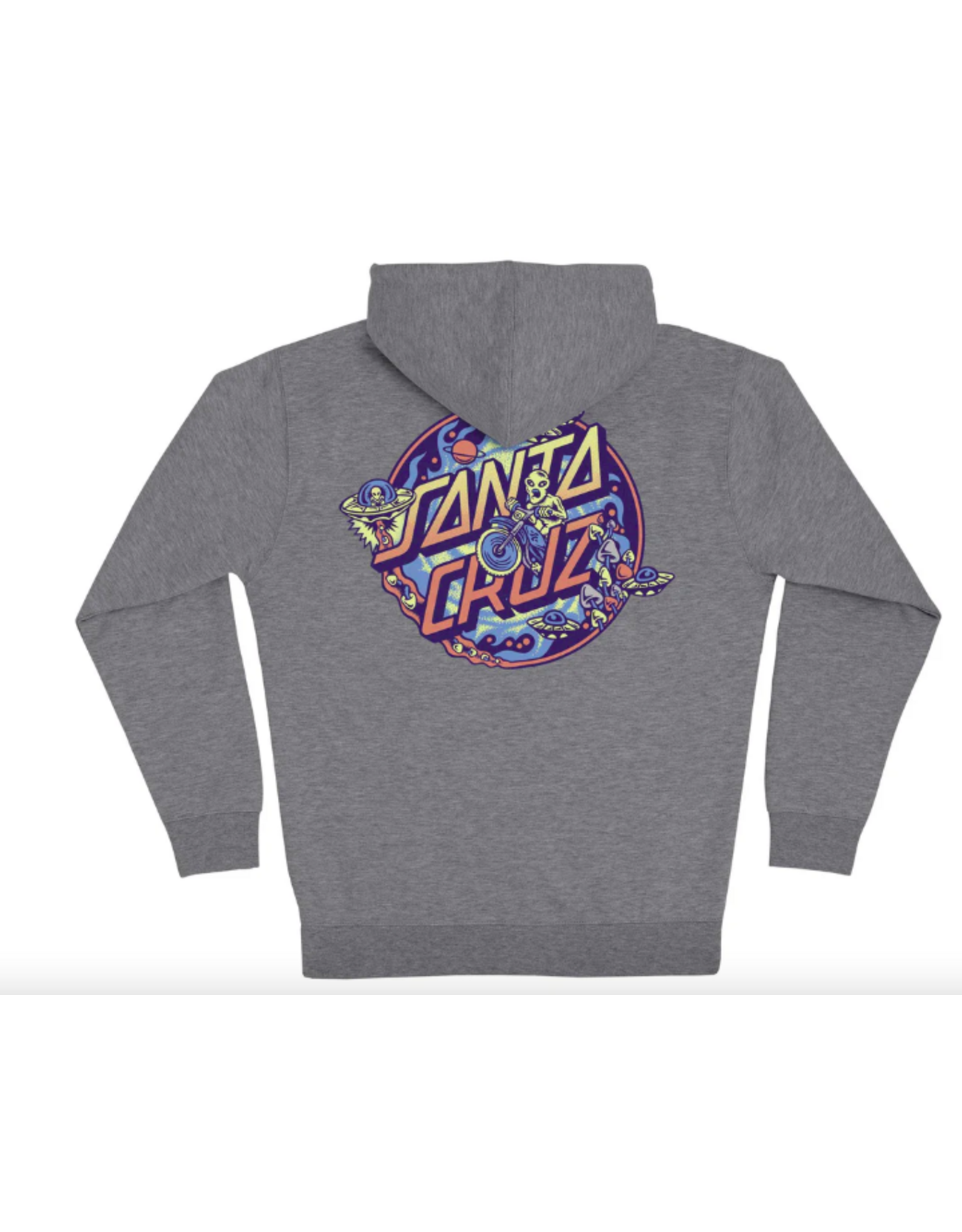 Santa Cruz Men's Winkowski Dope Planet Dot Zip Hoody Gunmetal Heather