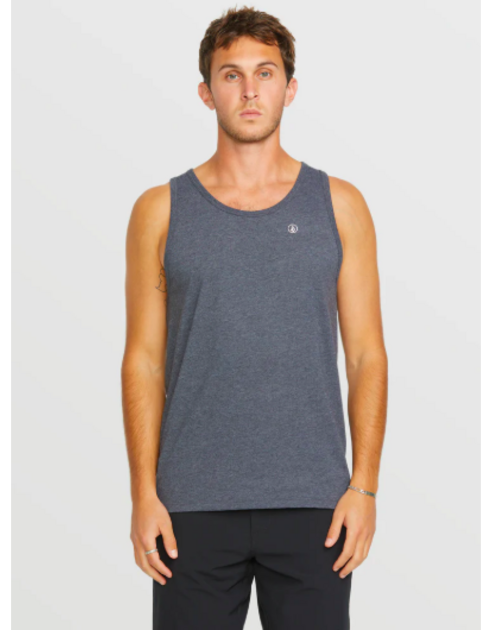 Men's Volcom Solid Heather Tank Dark Black Heather