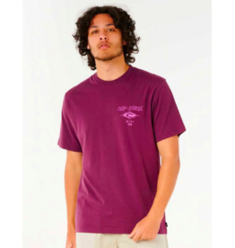 Rip Curl Men's Fade Out Icon Tee Deep Plum