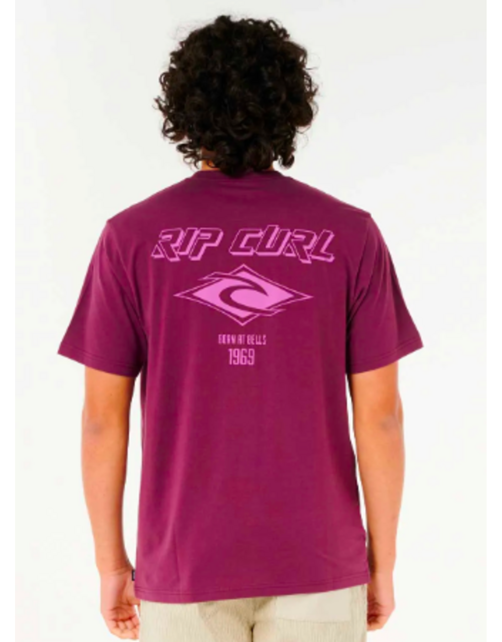 Rip Curl Men's Fade Out Icon Tee Deep Plum