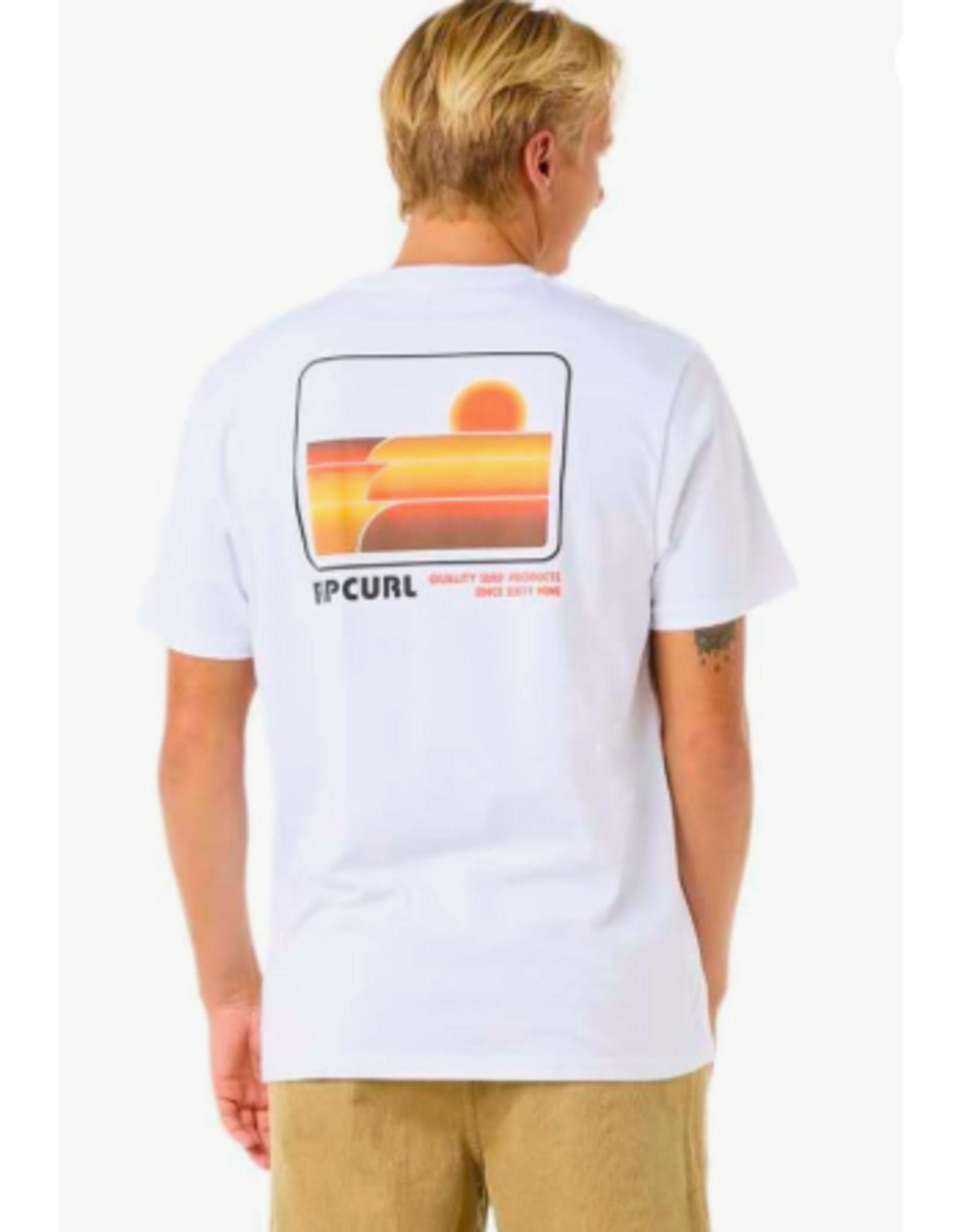 Rip Curl Men's Surf Revival Stacked Tee White