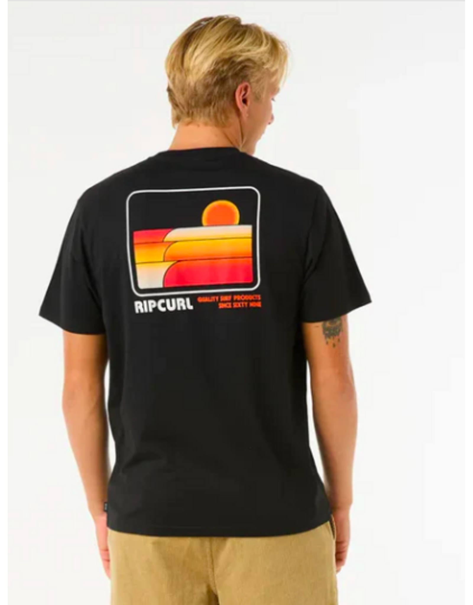 Rip Curl Men's Surf Revival Stacked Tee Black