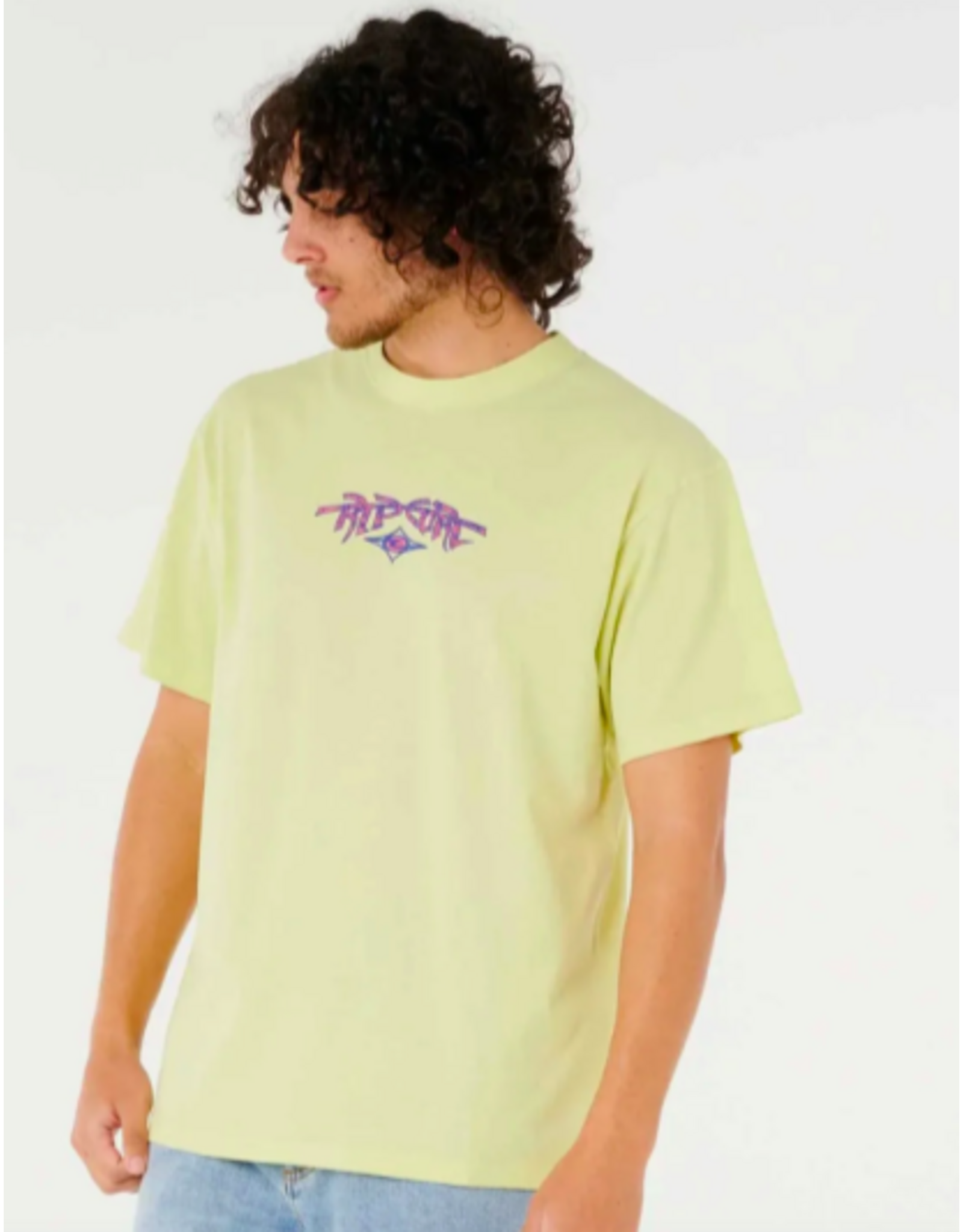 Rip Curl Men's Raw Energy Gnarly Tee Lime Wash