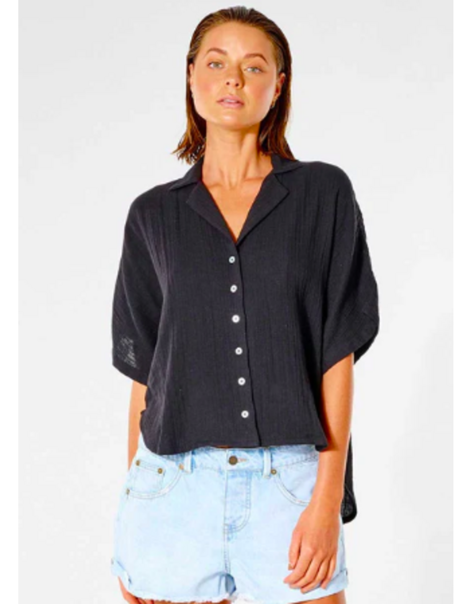 Rip Curl Women's Premium Surf Short Sleeve Shirt Black