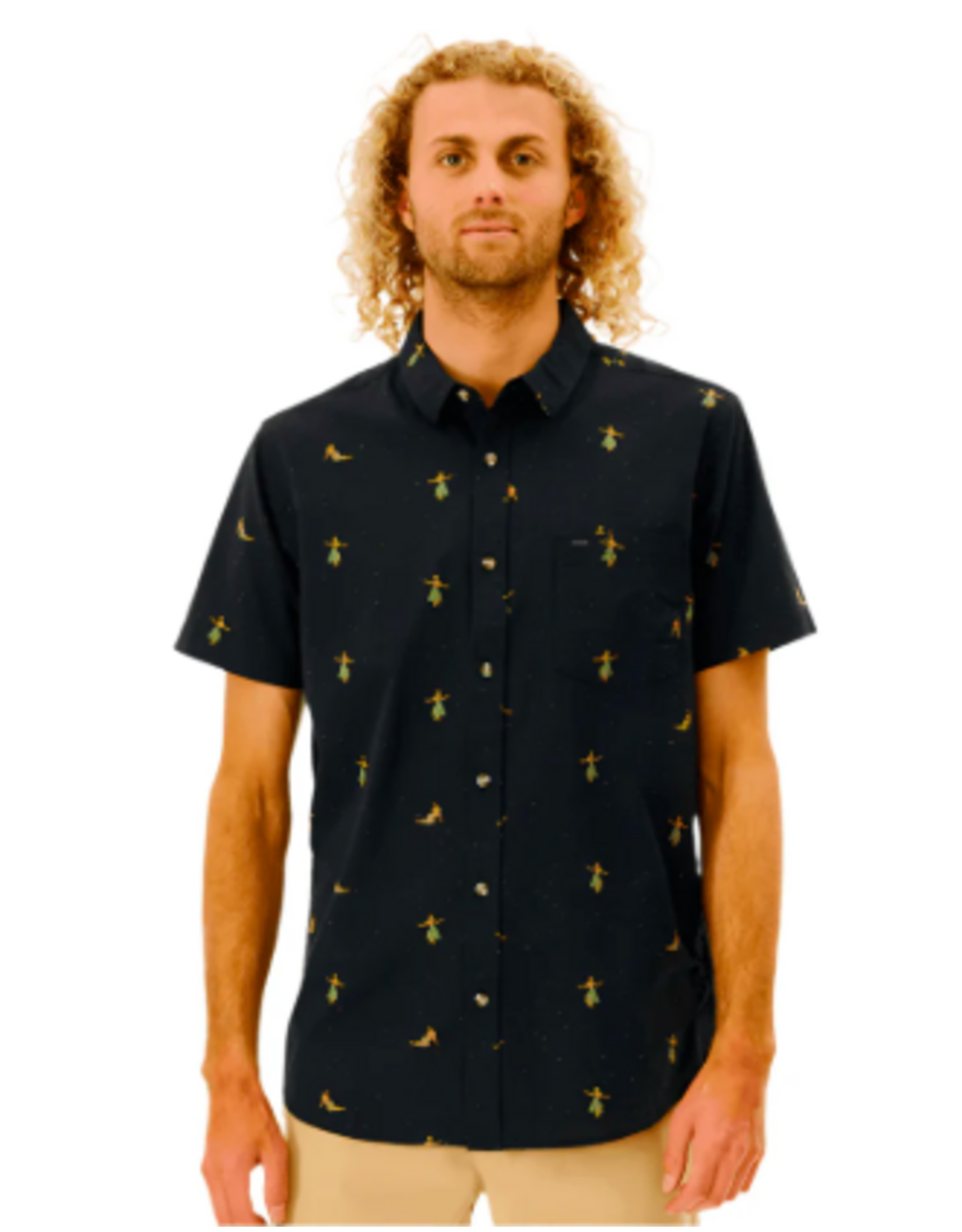 Rip Curl Men's Hula Breach Short Sleeve Shirt Black