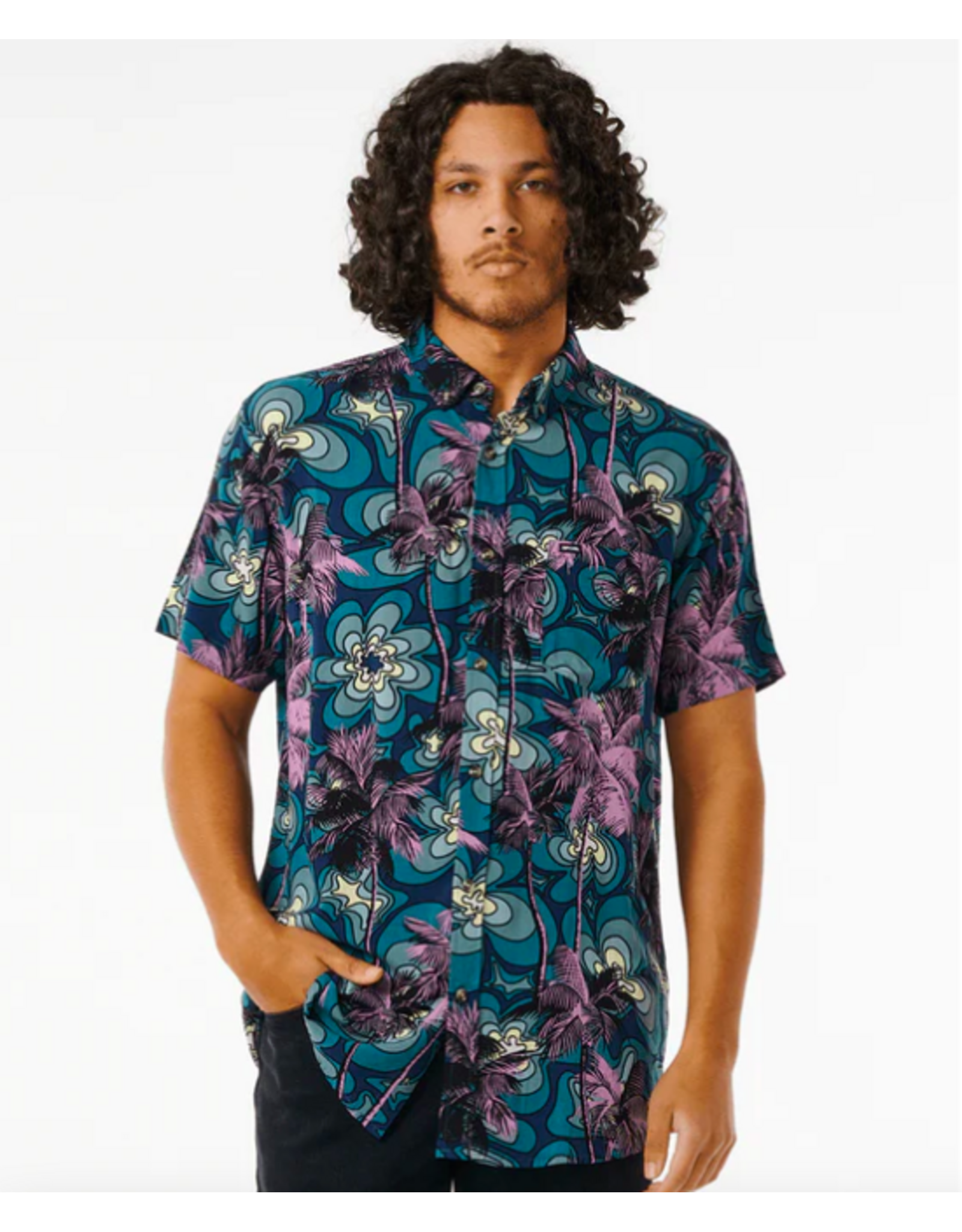 Rip Curl Men's Barrel Killa Short Sleeve Shirt Dusty Purple